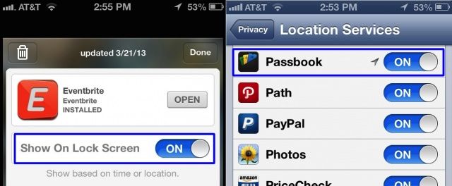 Passbook Lock Screen