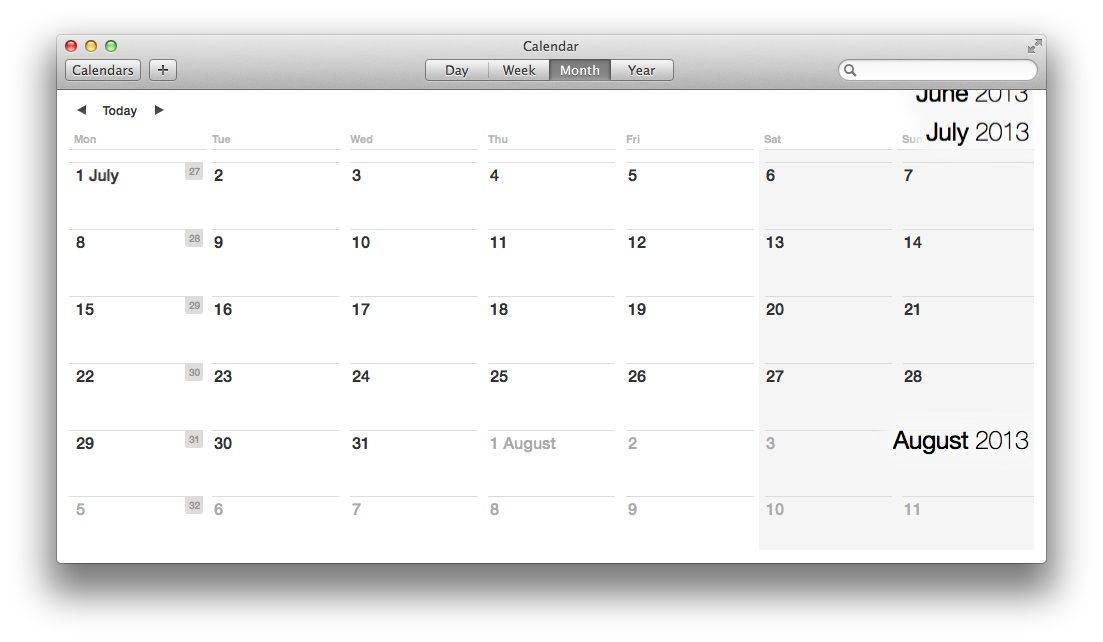 Calendar Continuous Scroll