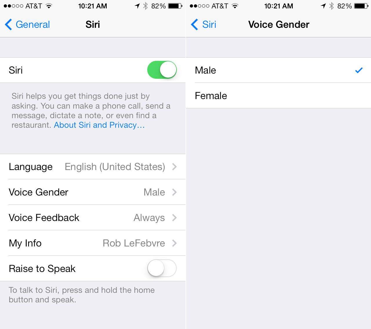 Siri's Voice Gender
