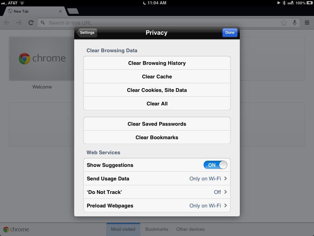 Chrome Settings