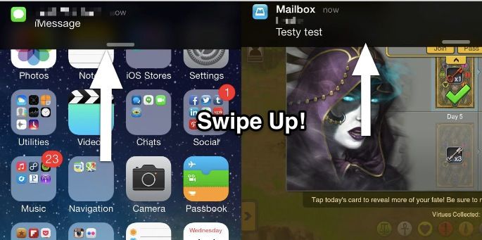 Notification Dismiss iOS 7