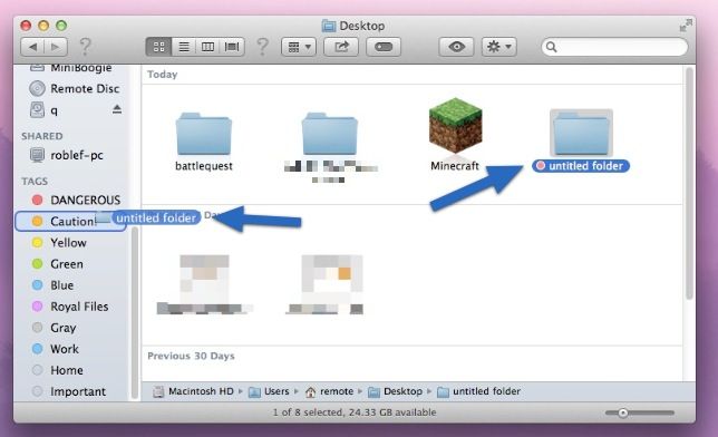 drag n drop tags Mavericks