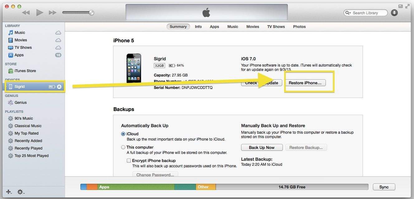 iTunes Restore