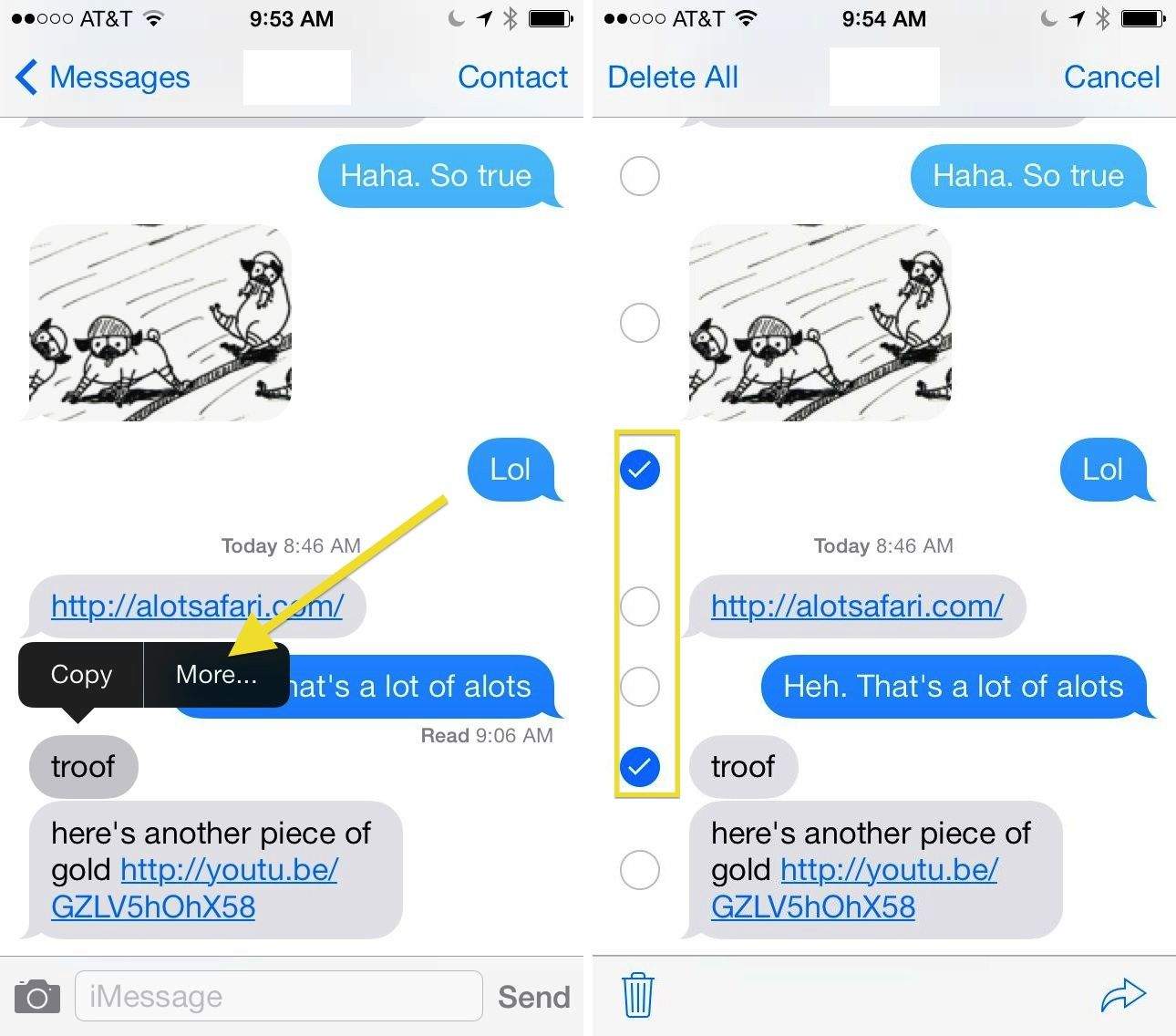 Delete Text Messages