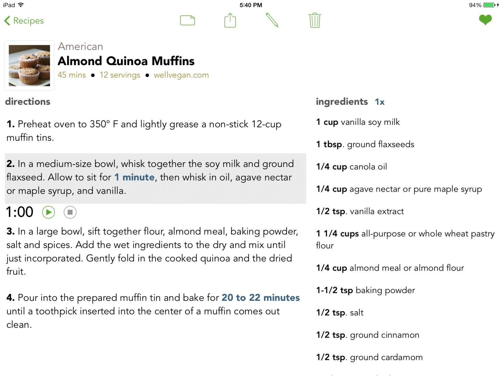 Recipe View