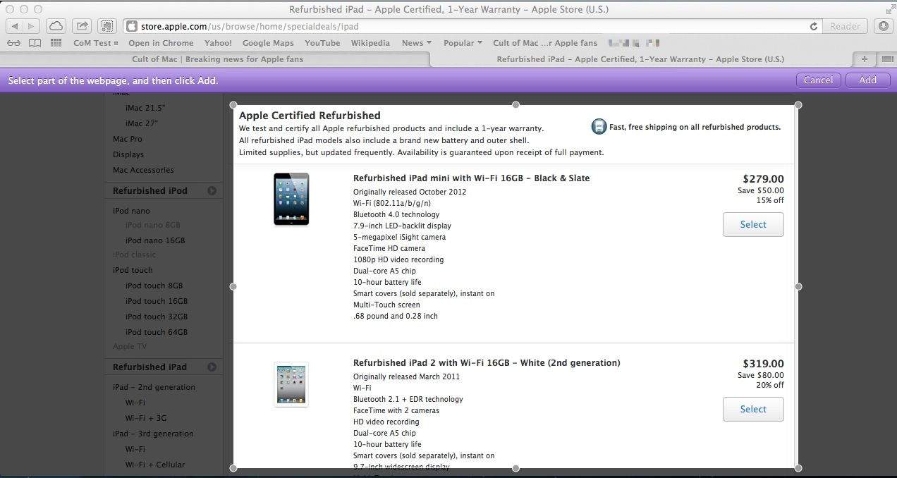 Safari Widget