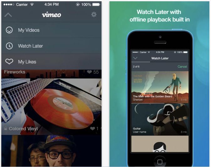 Vimeo for iOS 7