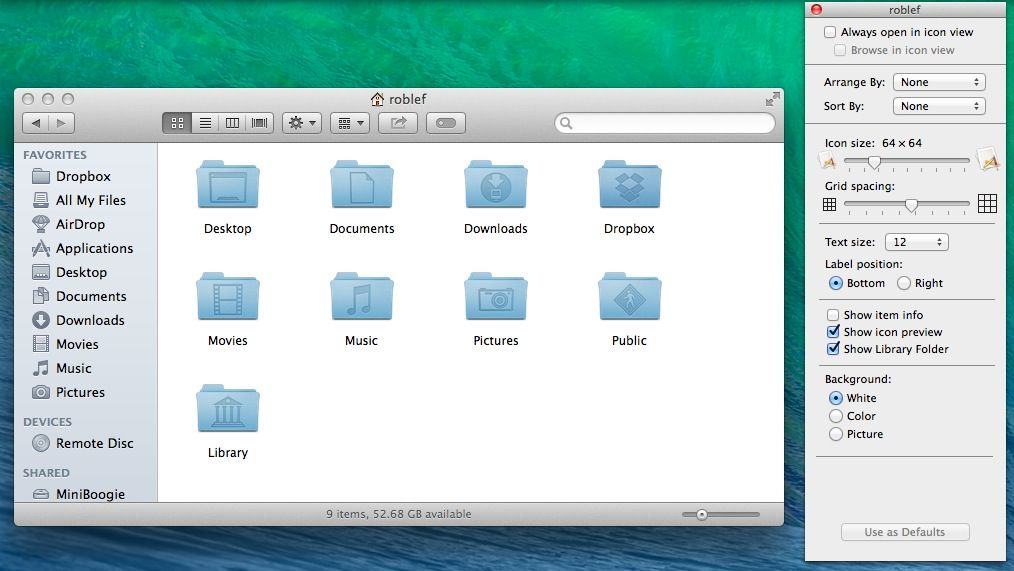 Access Library Folder in Mavericks