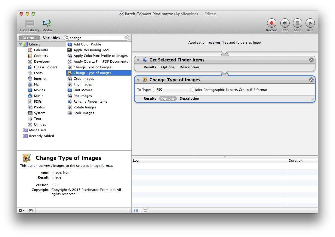 Batch Processing Pixelmator