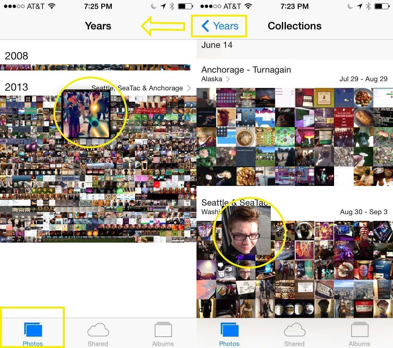 It works in Collections view, too.