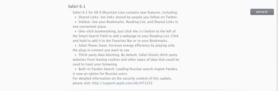 Safari 6.1