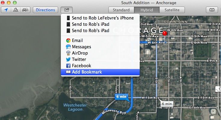 Send Directions to iPhone
