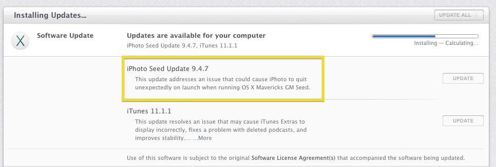 iPhoto Update Mavericks GM