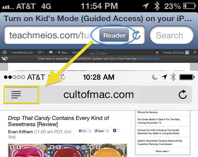 readerSafari iOS 7