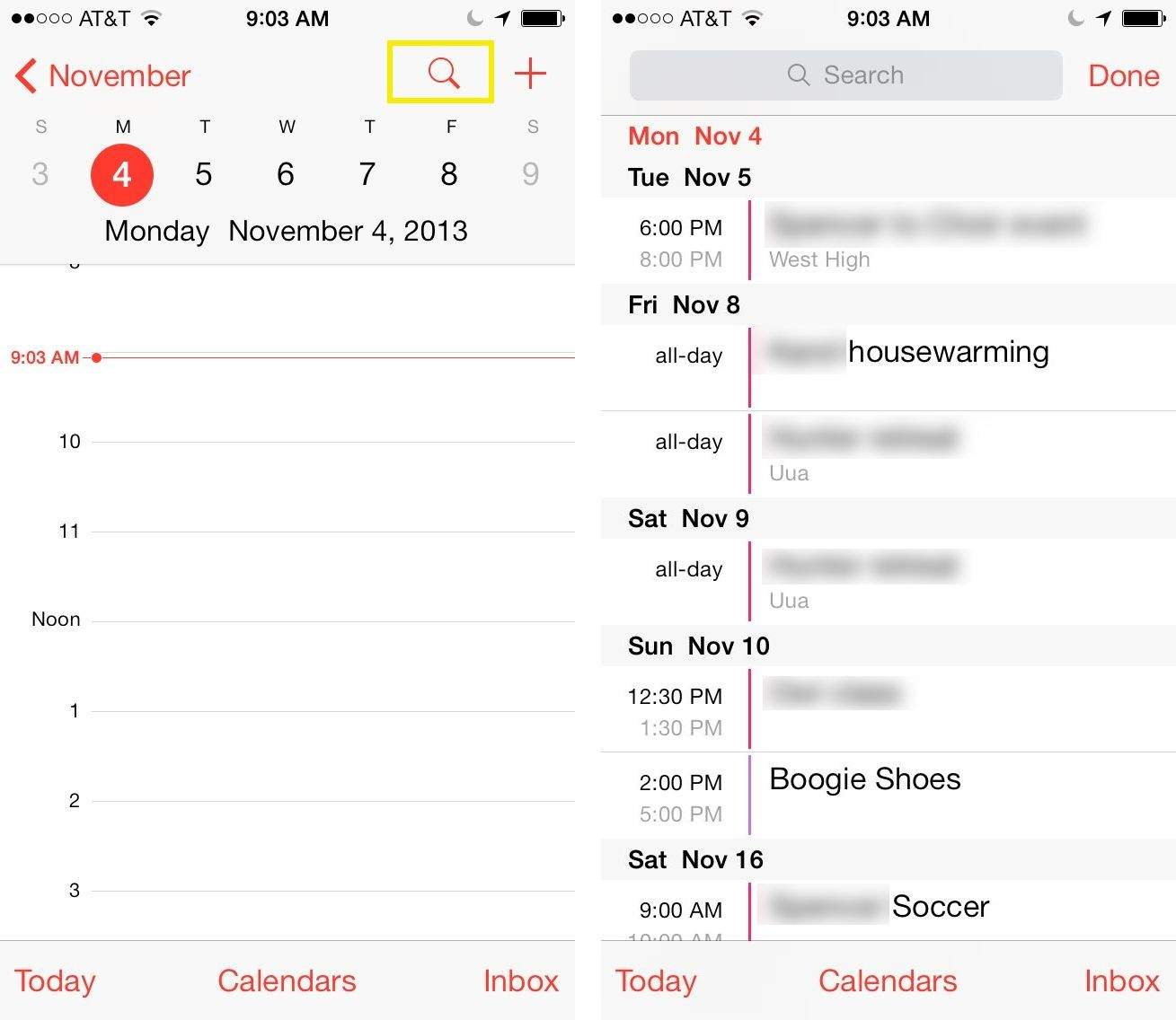Calendar List View