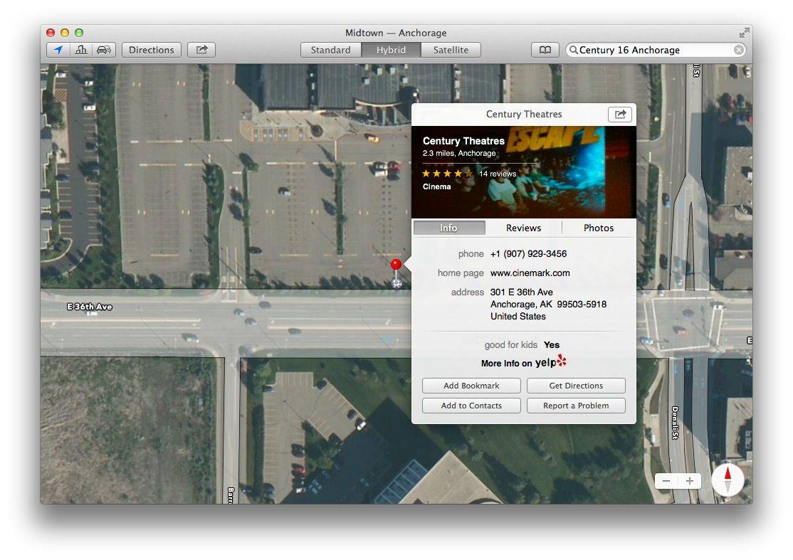 Contacts from Maps app