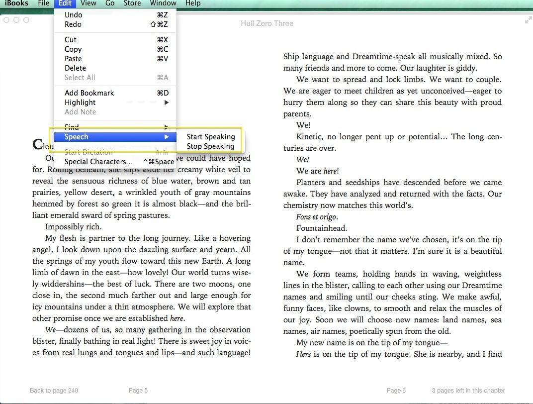 Mavericks iBooks Speech
