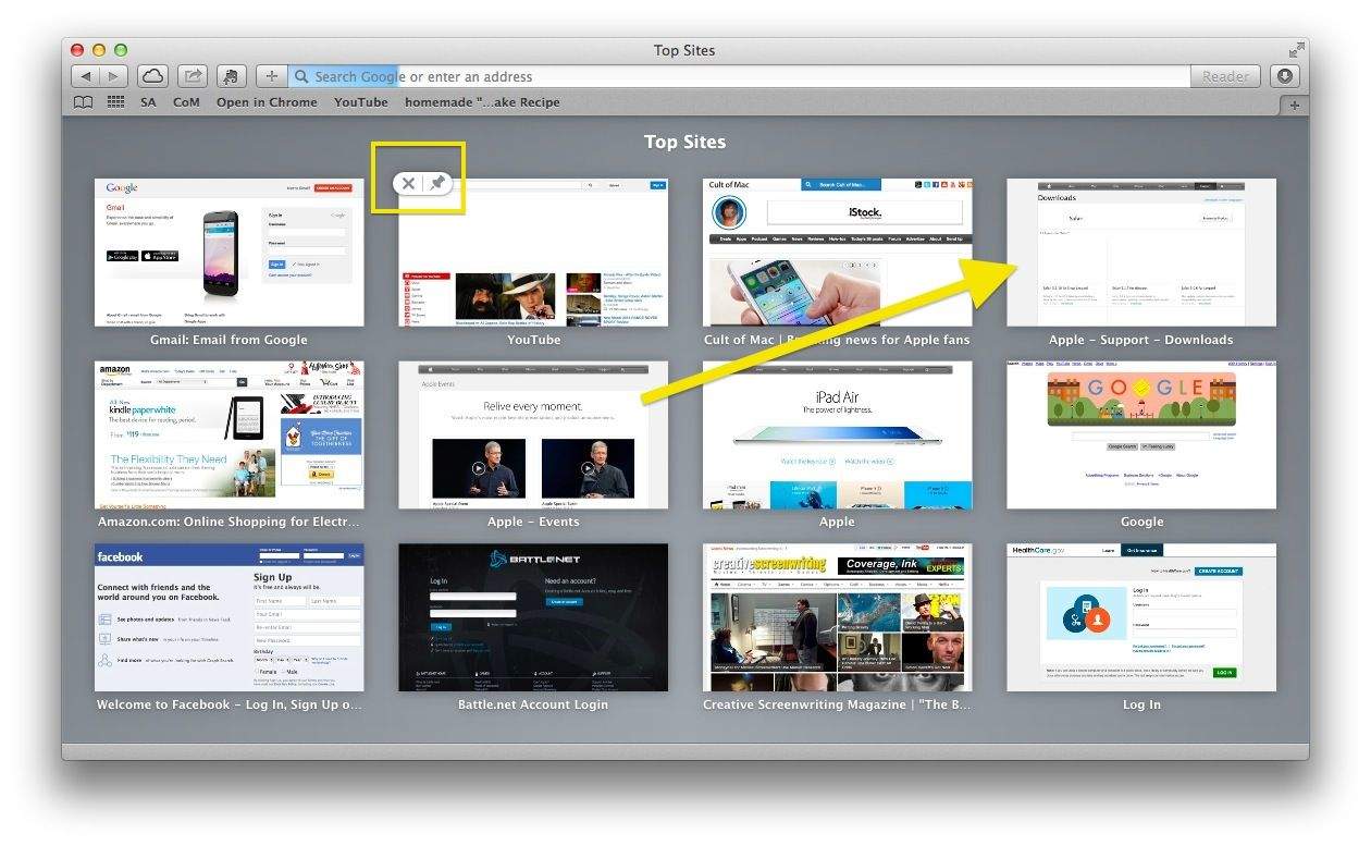 Safari Top Sites