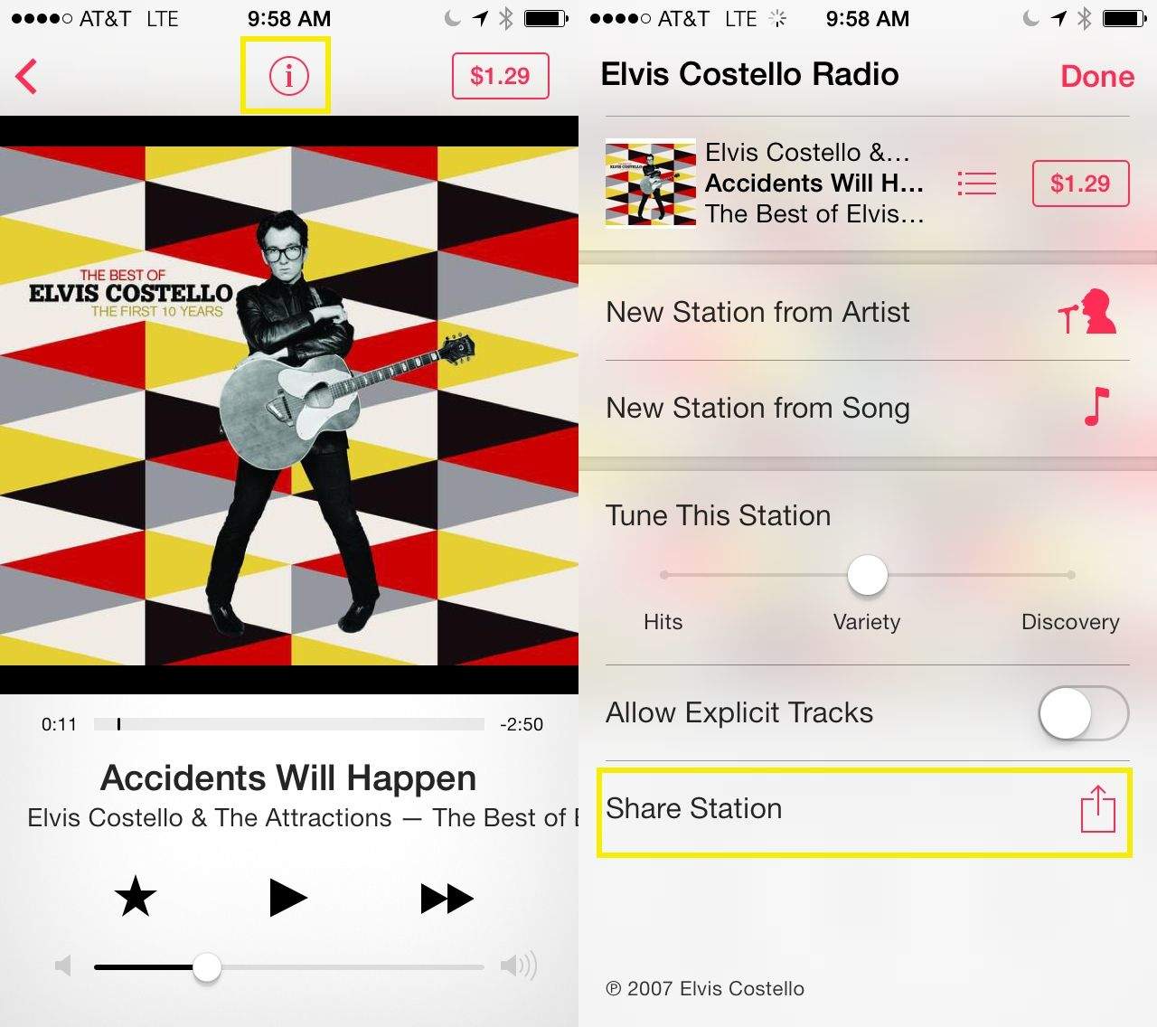 Share iTunes Radio Stations