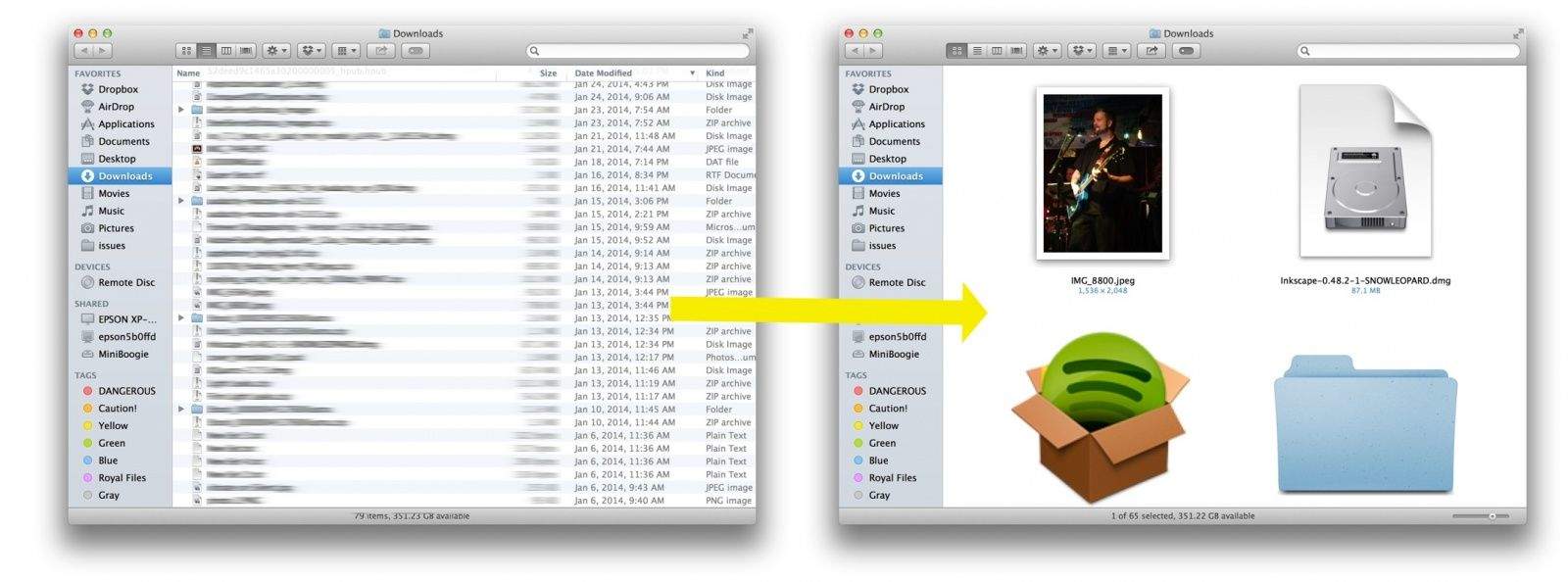 Big icon view