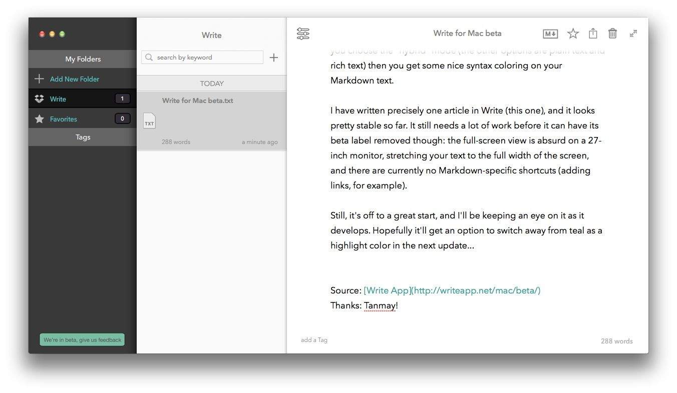 write beta