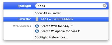 Spotlight as Calculator