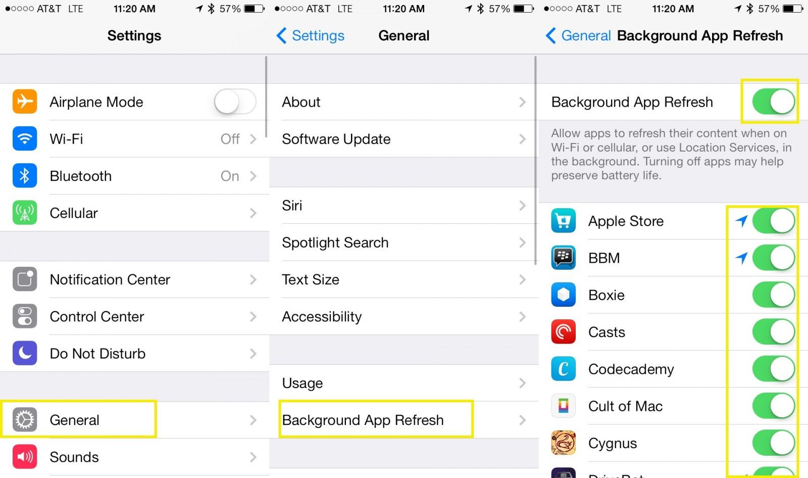 background app refresh