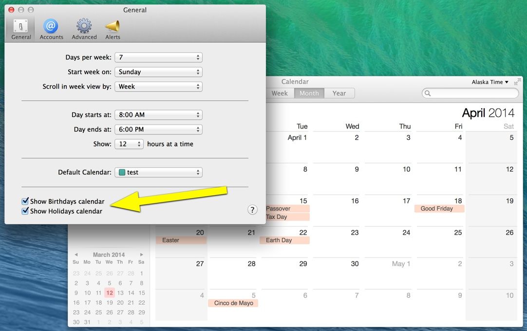 Holidays Calendar