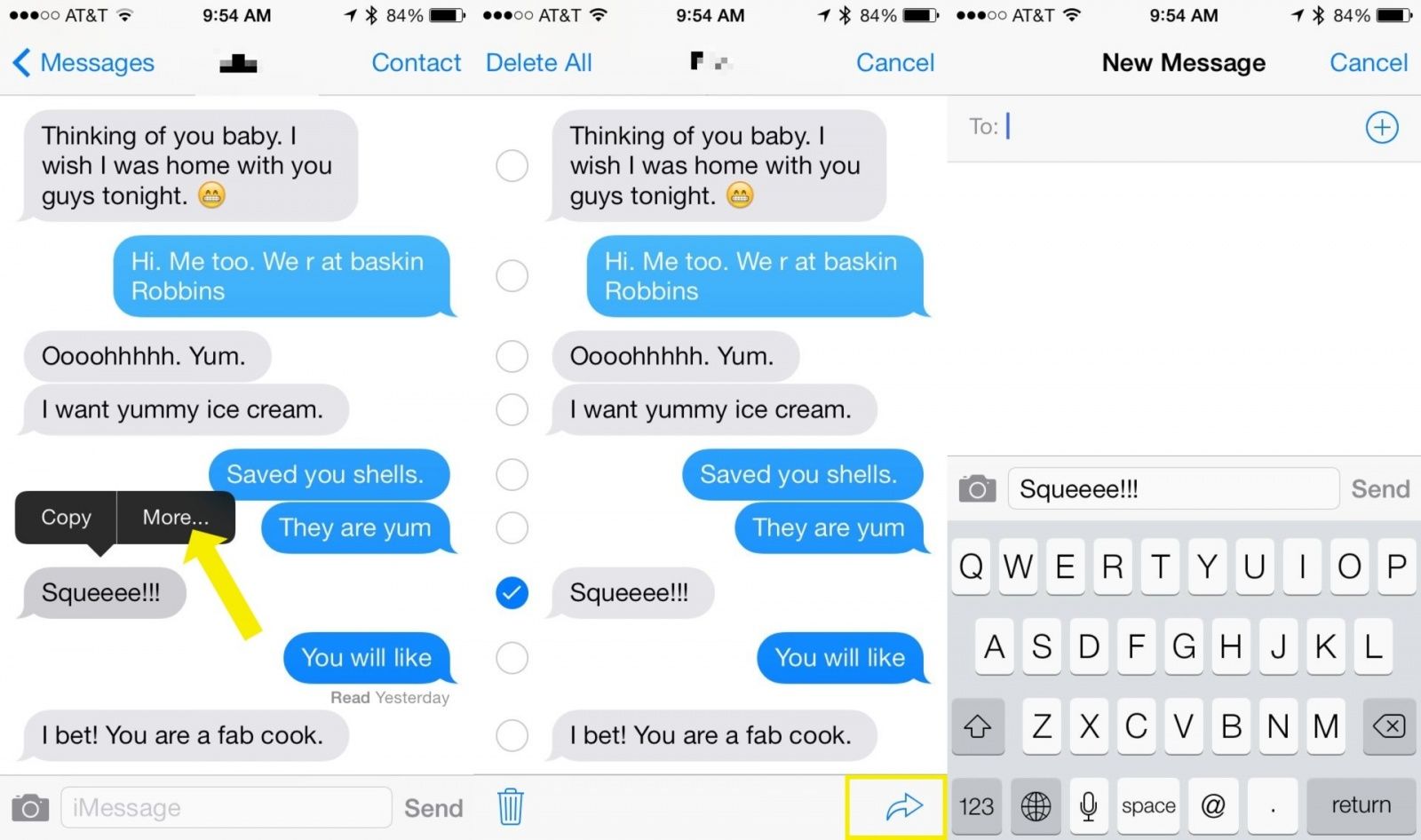 forward iMessage