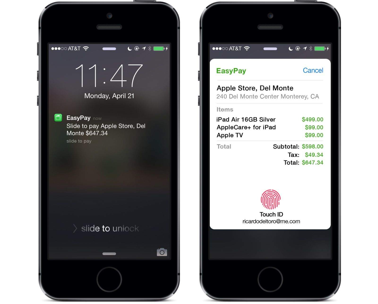 An 'EasyPay' concept that imagines how Apple could handle mobile payments.