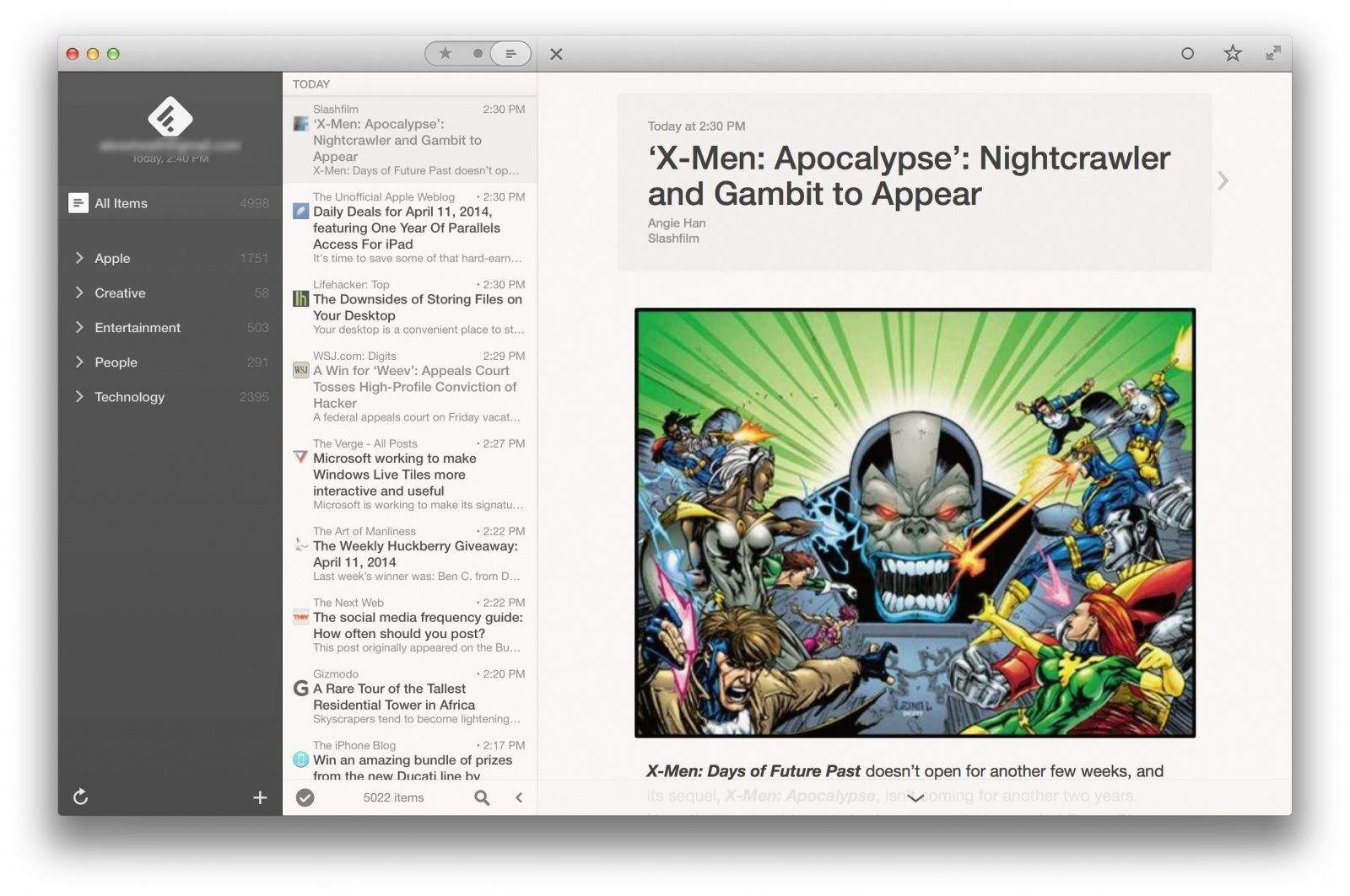 Reeder 2 for Mac
