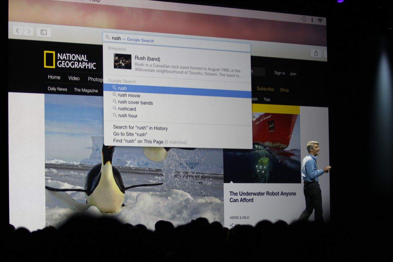 The new Spotlight search in Yosemite (photo: Roberto Baldwin/ The Next Web)