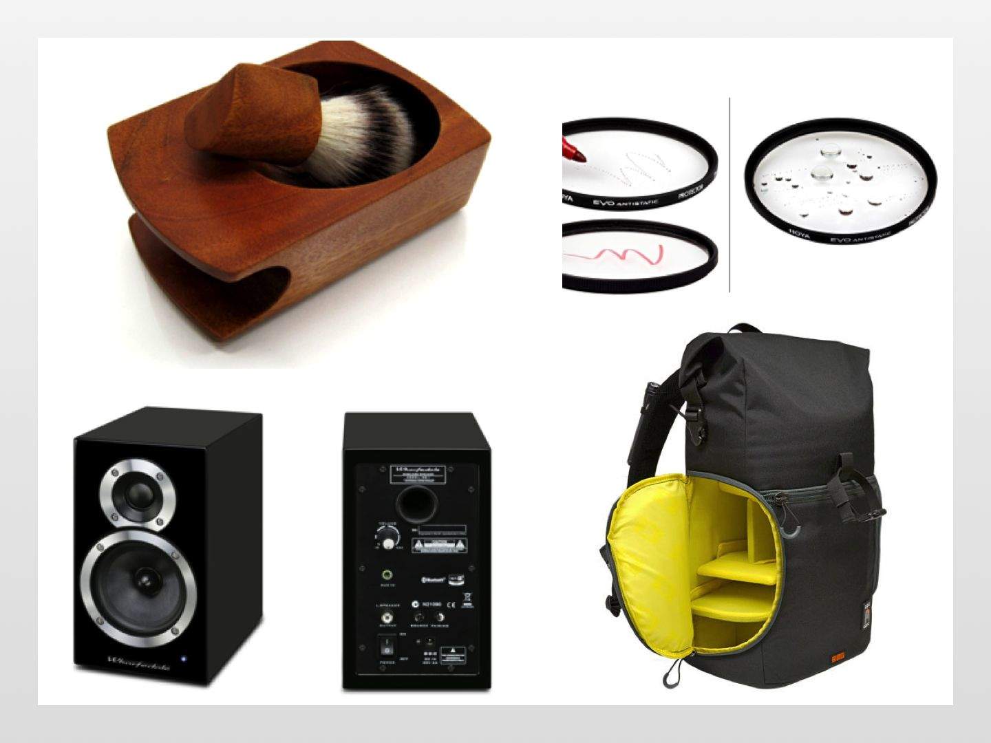 Party on your bike with an iPhone speaker and a bottle cage for a hip flask, or protect your camera from water and dirt with dust-repellent filters and a great roll-top backpack. Or just forget everything and take your frustrations to the beach, with the SBOD tote bag.
