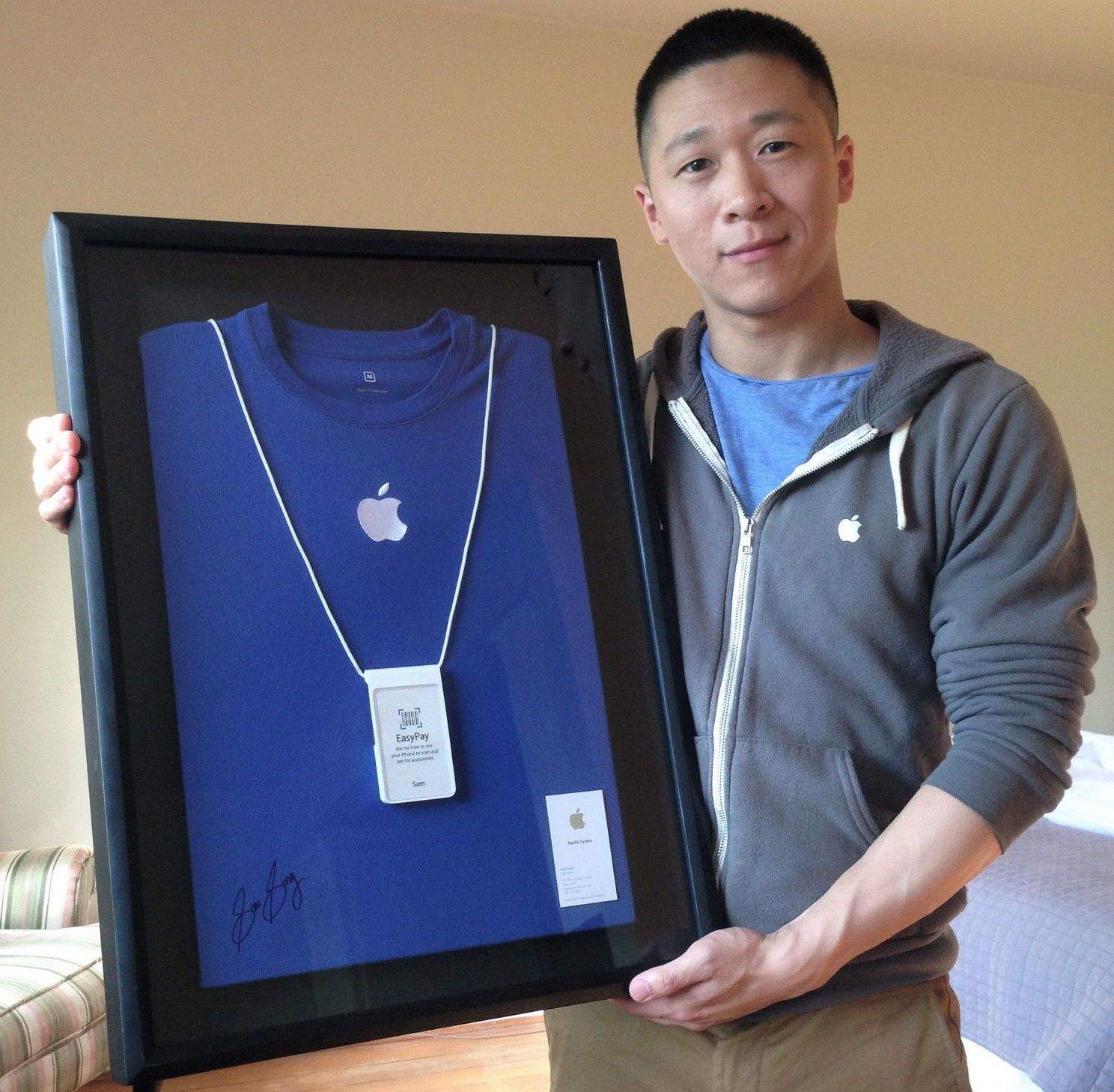 When your name is the oh-so-ironic Sam Sung, it's quite frankly amazing you were ever allowed in for an Apple Store interview to begin with.

Sung was, however, and when he finally left the job earlier this year, he auctioned off his work shirt, badge and business card to raise money for charity. The eBay auction ended at $2,653.Photo: Sam Sung