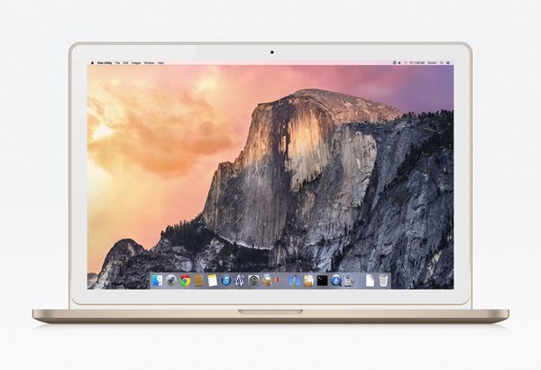 A mockup of a gold MacBook by @byfuzedesigns
