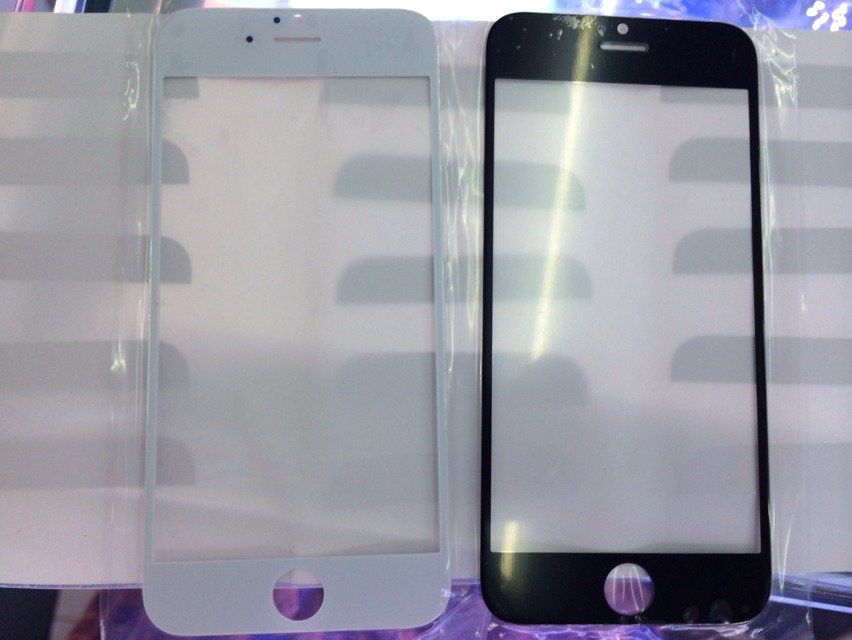 This is the new sapphire glass that will front the iPhone 6. This picture was sent to the repair shop owner from his suppliers in China. He hasn't tested the screen for strength but sincerely hopes it can be broken. 