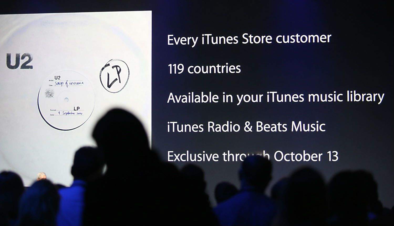Apple delivers U2's Songs of Innocence to millions of iTunes users, but not everybody's buying the hype. Photo: Roberto Baldwin/The Next Web
