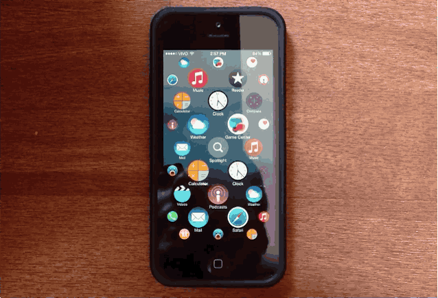 Apple Watch UI comes to the iPhone. GIF: Lucas Menge.