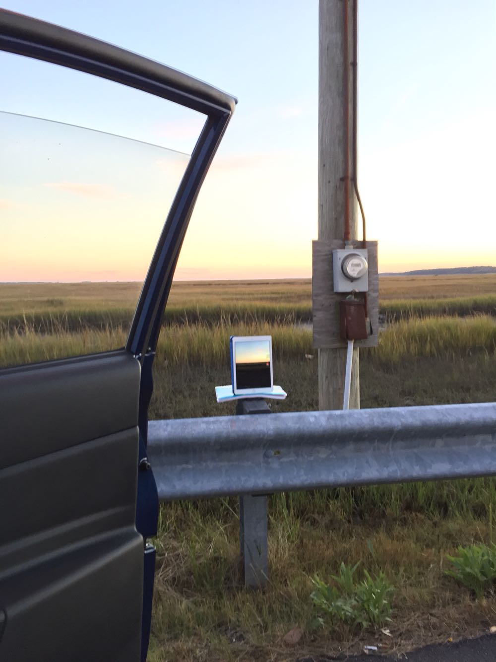 The iPad in question, moments before being blown by an exploding rocket into a swamp. Photo: iOSecure