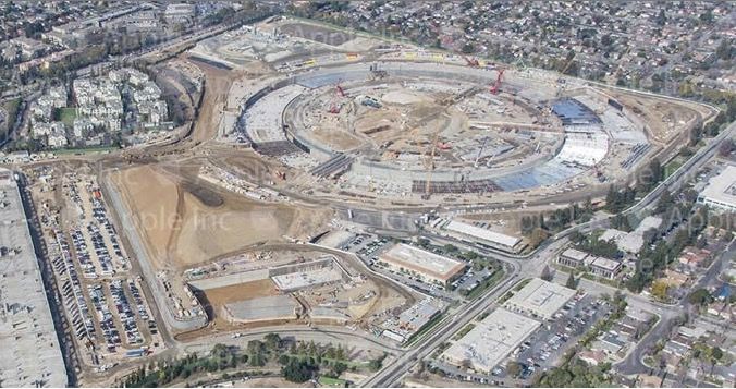 The Spaceship Campus is progressing nicely. Photo: Apple