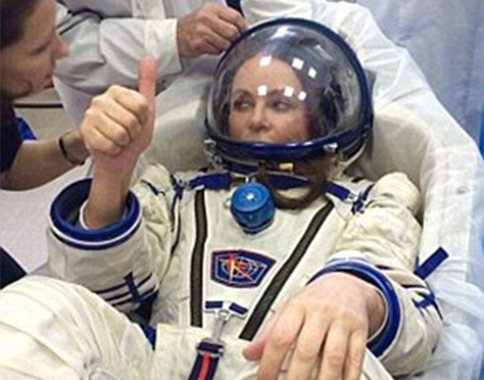 British singer Sarah Brightman during training at Star City in Russia. Photo: Yuri Gagarin Cosmonaut Training Center