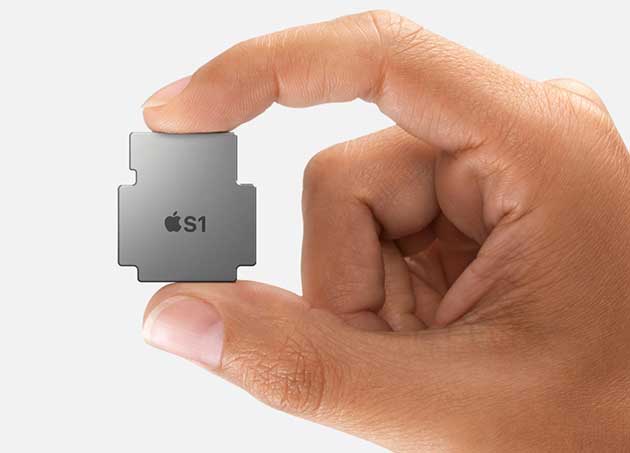 The S1 processor inside the Apple Watch is equivalent to an A5. Photo: Apple