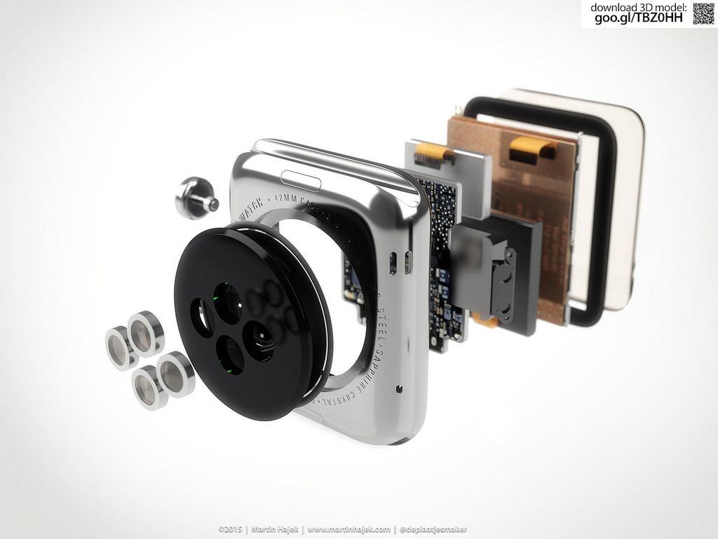 A series of renderings show what the Apple Watch could look like on the inside. Photo: Martin Hajek