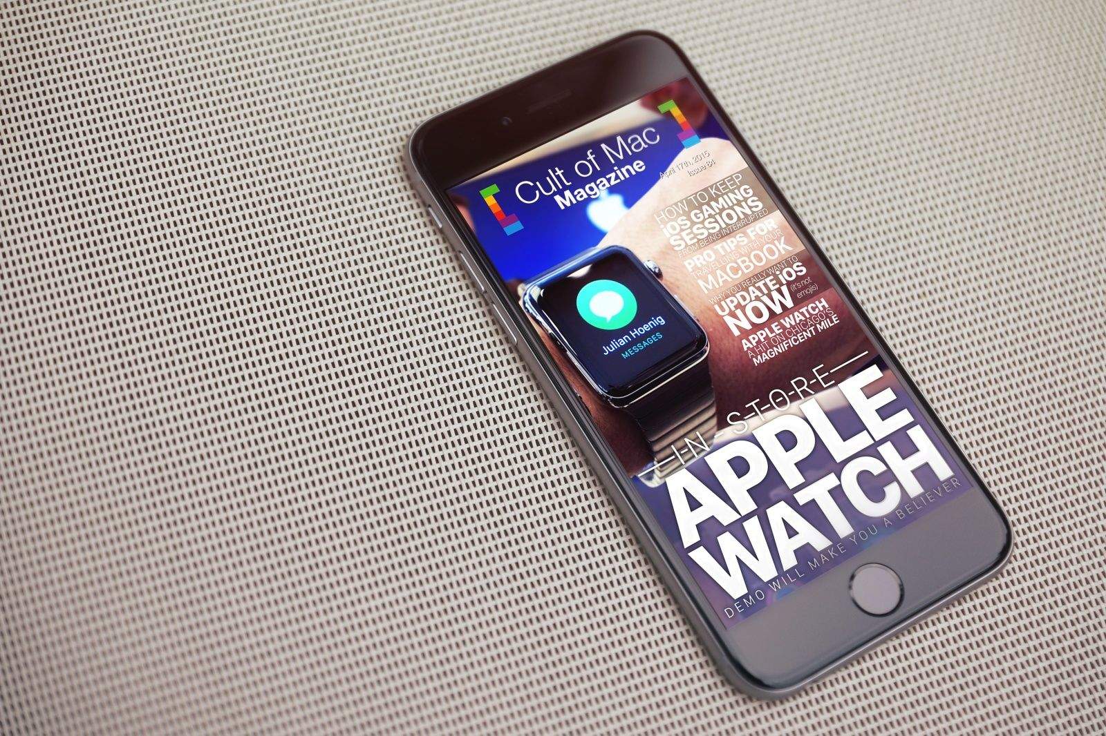Get your hands on our impressions of the Apple Watch in this week's Cult of Mac Magazine. Photo: Stephen Smith/Cult of Mac