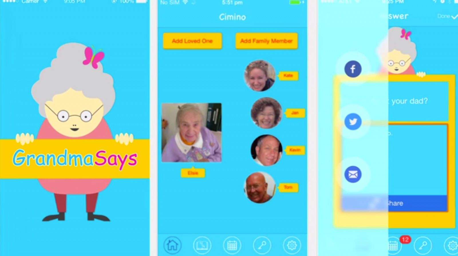 GrandmaSays helps families coordinate care with medical alerts, task lists, a visit tracker and a place to share memories. Photo: GrandmaSays
