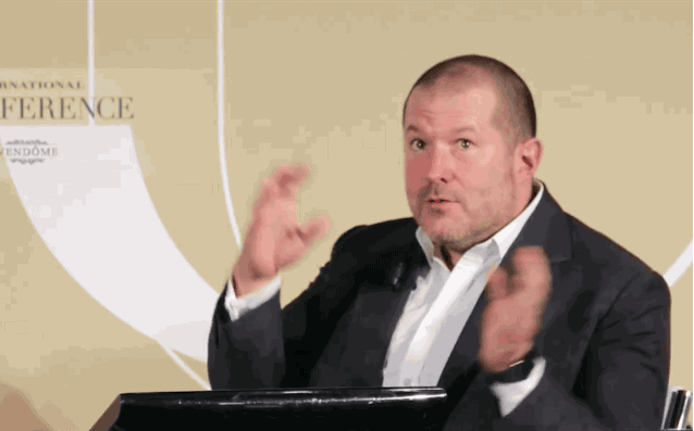 Jony Ive gets animated as he talks about Apple Watch. Photo: Vogue