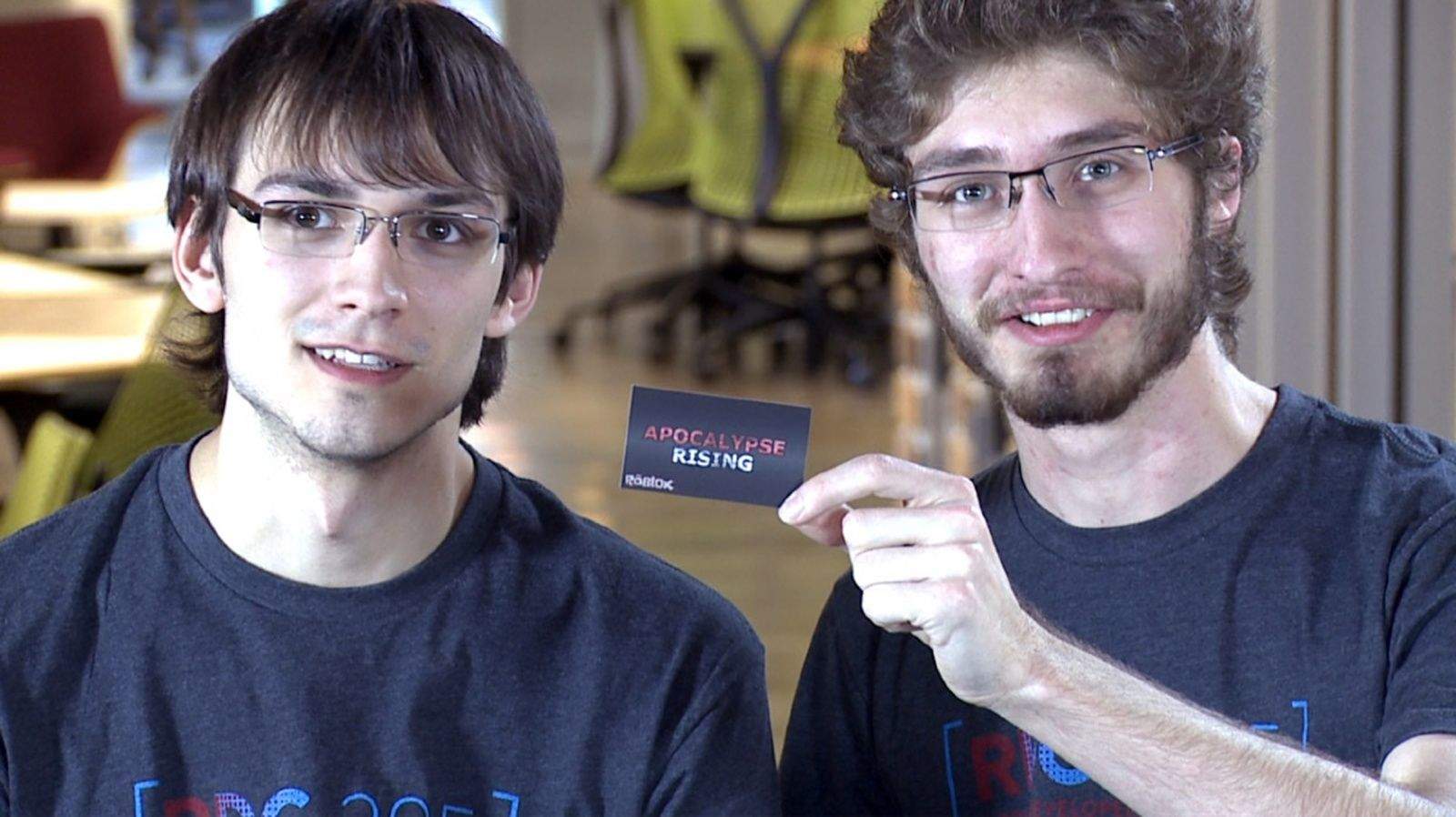 Gus Dubetz and Ethan Witt are earning money for college from their ROBLOX game Apocalypse Rising. Photo: ROBLOX