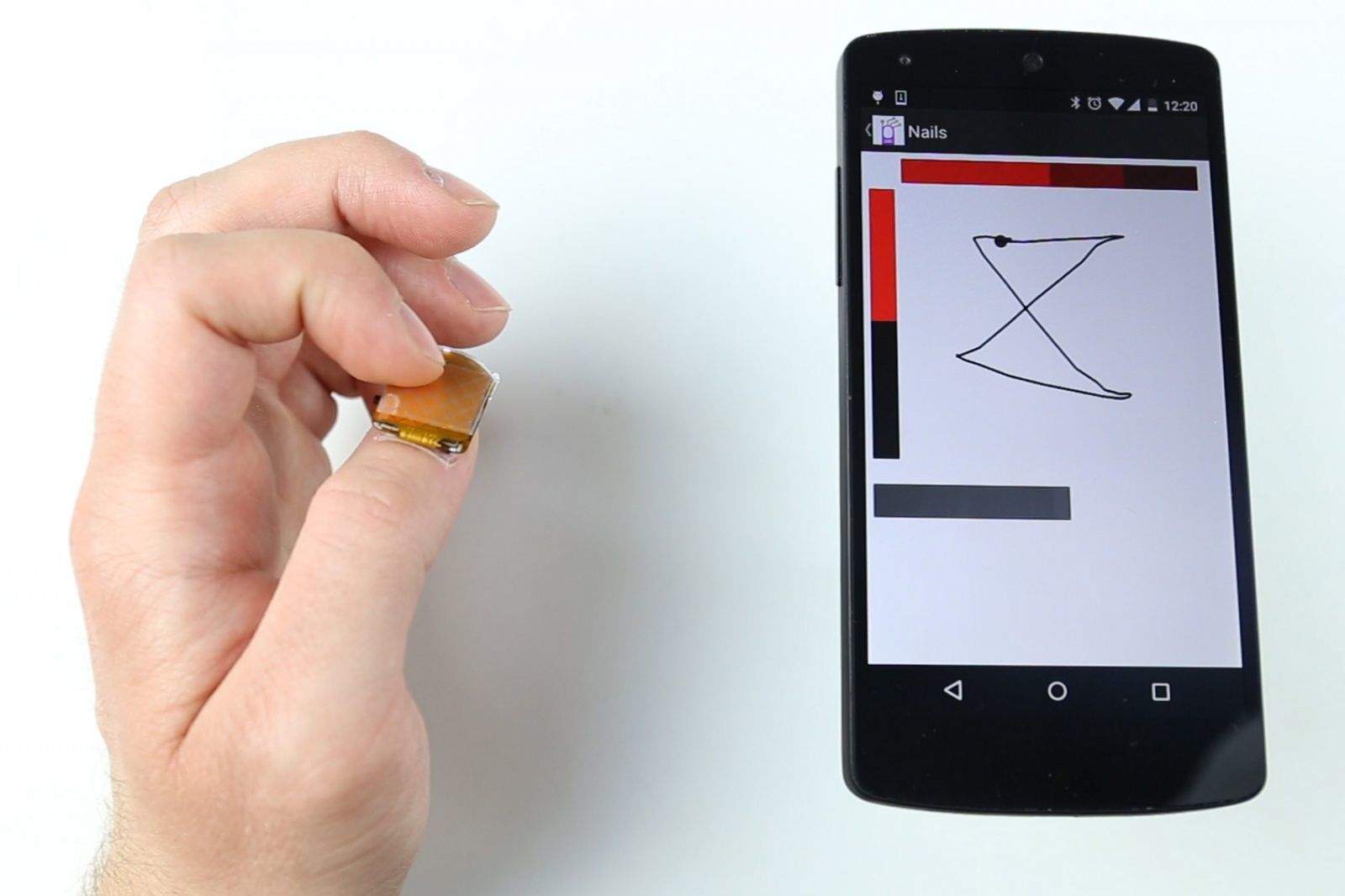 MIT researchers have found away to turn the thumbnail into a trackpad. Photo: MIT Media Lab