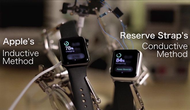 The 6 pin diagnostic port on the Apple Watch charges it faster than induction.