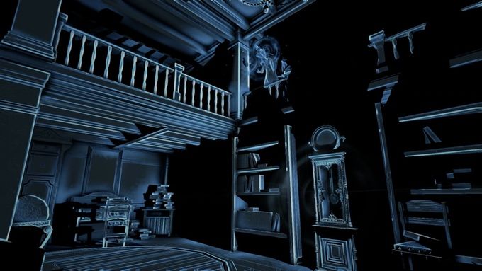 Explore a house as a blind girl with echolocation senses might.